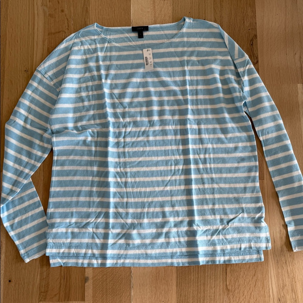 J Crew Boatneck Long Sleeve Shirt - NWT - XL